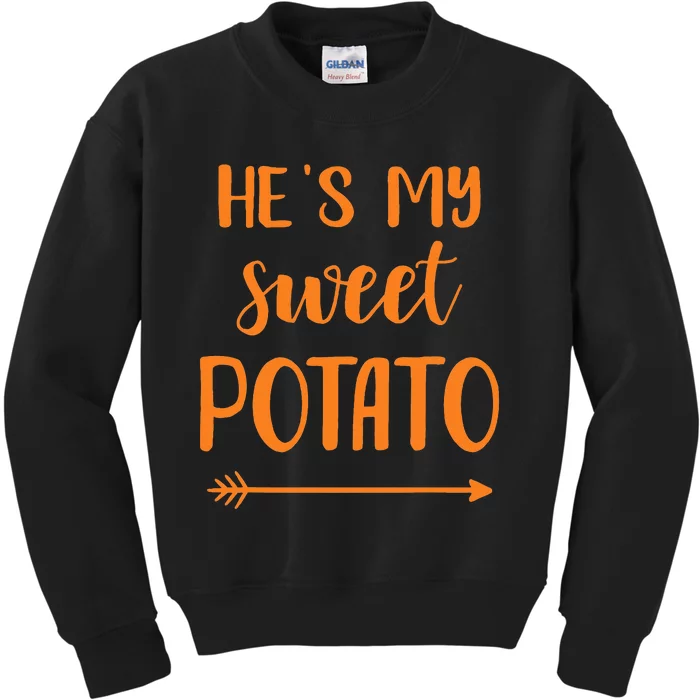 HeS My Sweet Potato For Matching Couple Kids Sweatshirt