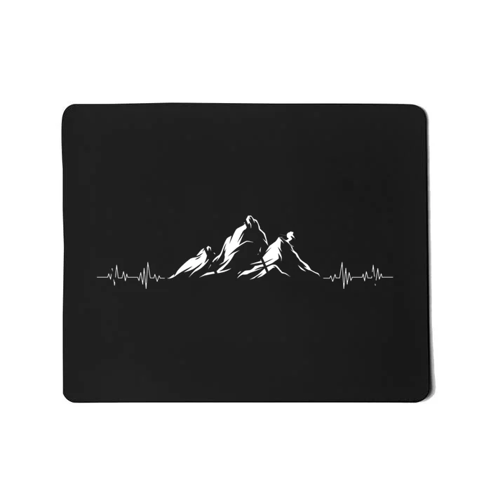 Hiking Mountains Heartbeat Hiker Adventures Gift For Skier Mousepad