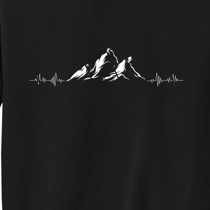 Hiking Mountains Heartbeat Hiker Adventures Gift For Skier Tall Sweatshirt