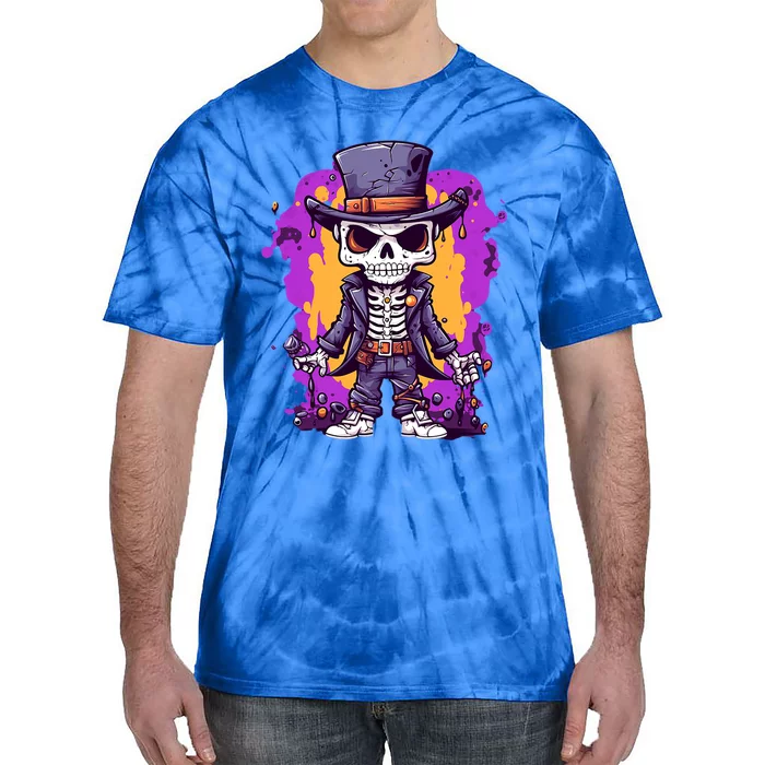 Halloween Monster Skeleton In Purple Gift Tie-Dye T-Shirt