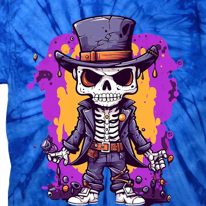 Halloween Monster Skeleton In Purple Gift Tie-Dye T-Shirt