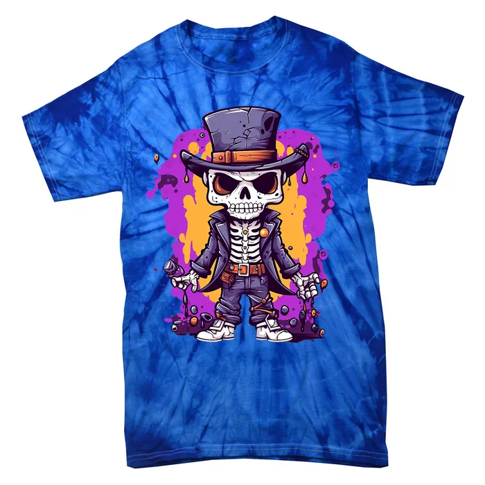 Halloween Monster Skeleton In Purple Gift Tie-Dye T-Shirt