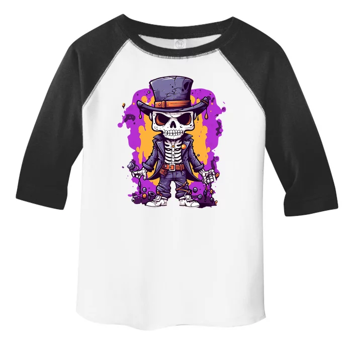 Halloween Monster Skeleton In Purple Gift Toddler Fine Jersey T-Shirt