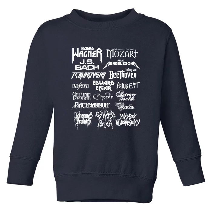 Heavy Metal Style Al Composers (White Text) Toddler Sweatshirt