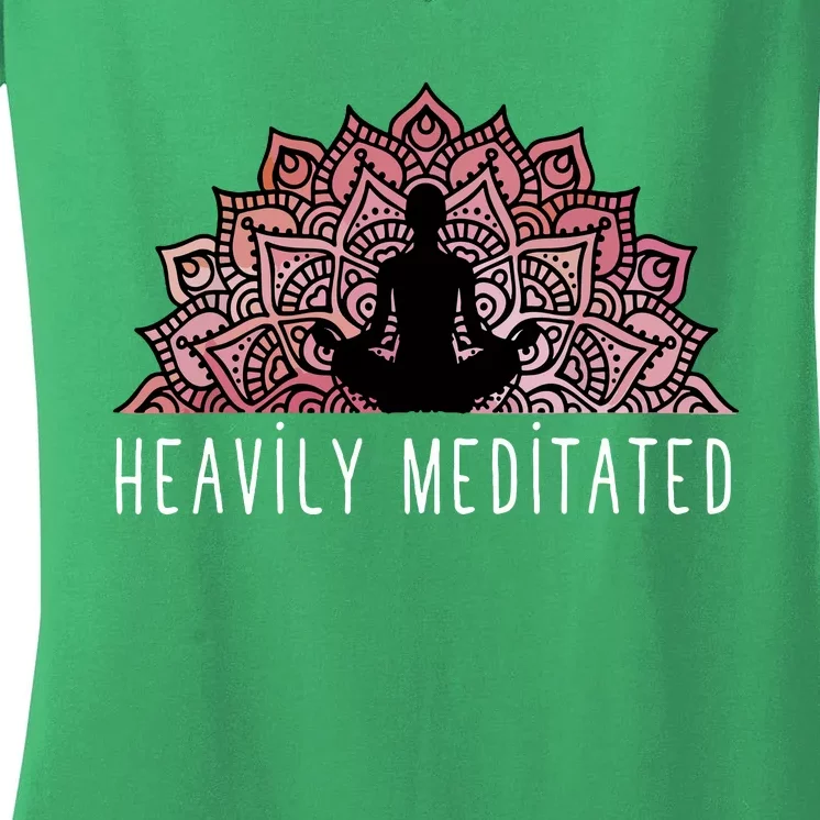 Heavily Meditated Spiritual Daily Meditation Zen Women's V-Neck T-Shirt