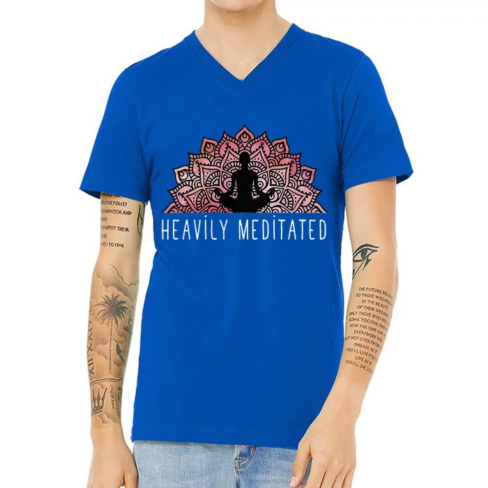 Heavily Meditated Spiritual Daily Meditation Zen V-Neck T-Shirt