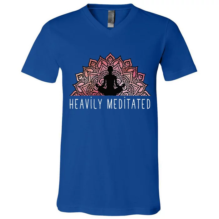 Heavily Meditated Spiritual Daily Meditation Zen V-Neck T-Shirt