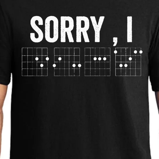 Hidden Message Sorry IDGAF Chords Guitar Pajama Set