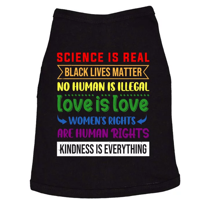 History Month Science Is Real Black Live Matter LGBT Pride Doggie Tank