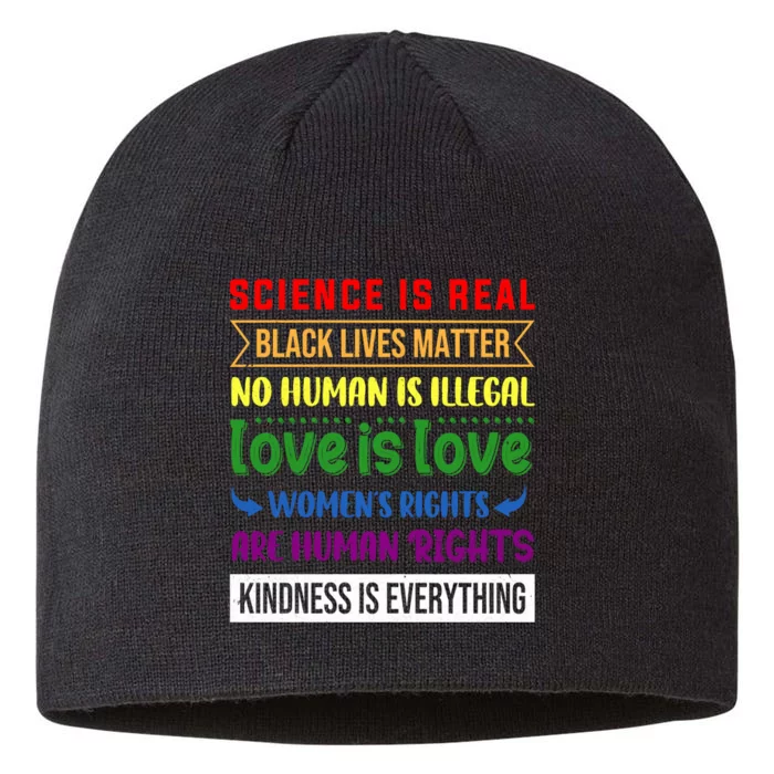 History Month Science Is Real Black Live Matter LGBT Pride 8 1/2in Sustainable Knit Beanie