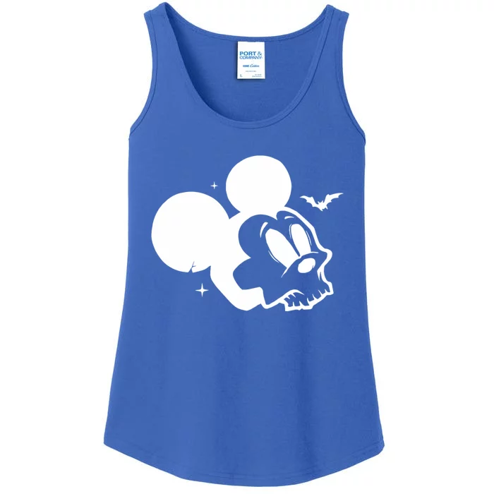 Halloween Mouse Skull Cartoon Funny Spooky Celebration Ladies Essential Tank