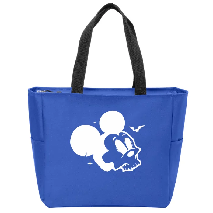 Halloween Mouse Skull Cartoon Funny Spooky Celebration Zip Tote Bag