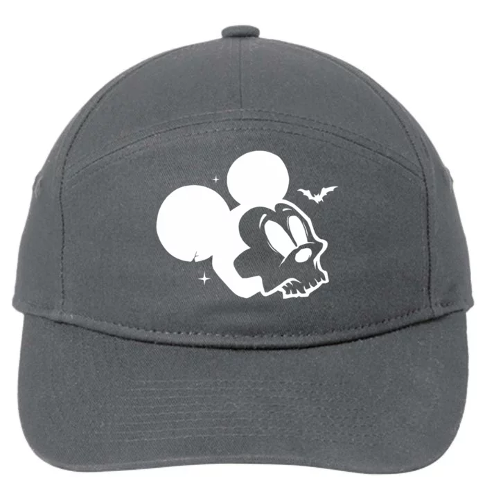 Halloween Mouse Skull Cartoon Funny Spooky Celebration 7-Panel Snapback Hat