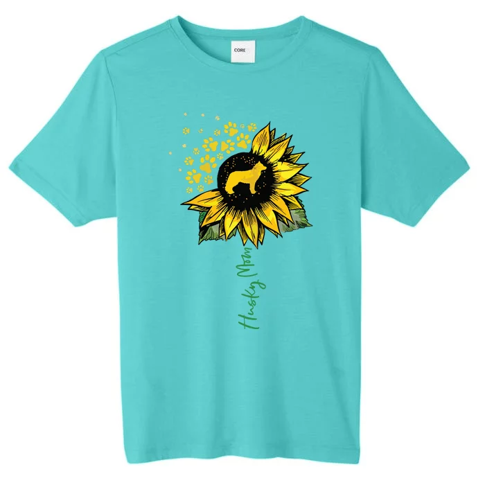 Husky Mom Sunflower Siberian Husky Lover Gifts Dog Mom Mama ChromaSoft Performance T-Shirt