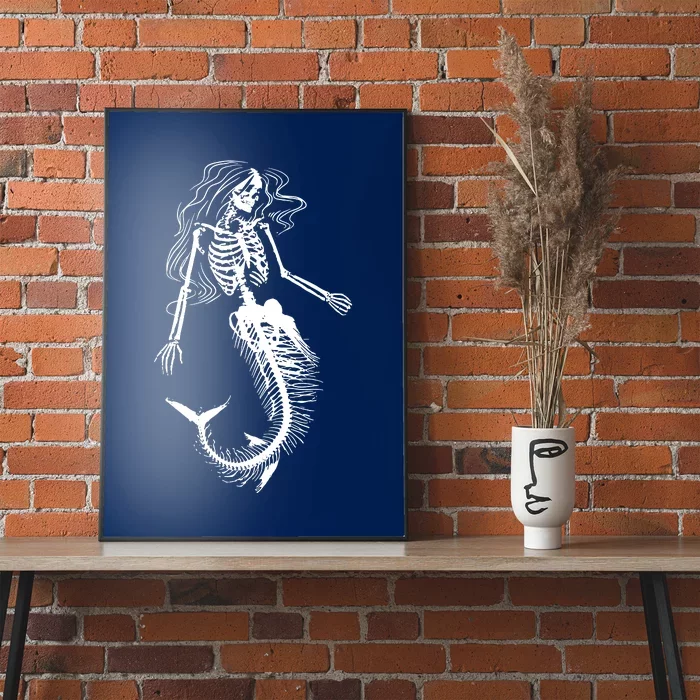 Halloween Mermaid Skeleton Poster