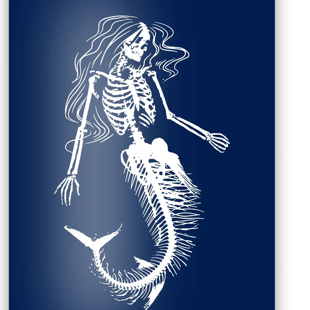 Halloween Mermaid Skeleton Poster