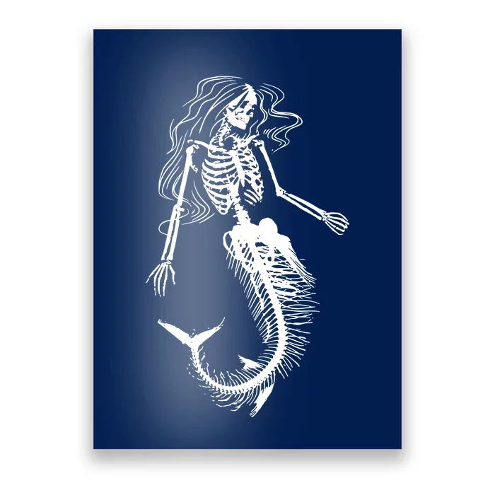 Halloween Mermaid Skeleton Poster