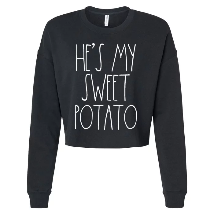 HeS My Sweet Potato I Yam Adult Thanksgiving Couples Cropped Pullover Crew