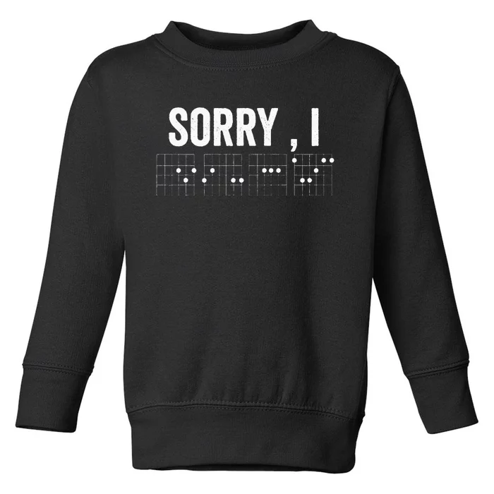 Hidden Message Sorry IDGAF Chords Guitar Toddler Sweatshirt