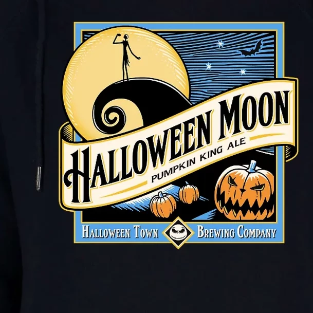 Halloween Moon Town Brewing Company Pumpkin King Ale Womens Funnel Neck Pullover Hood