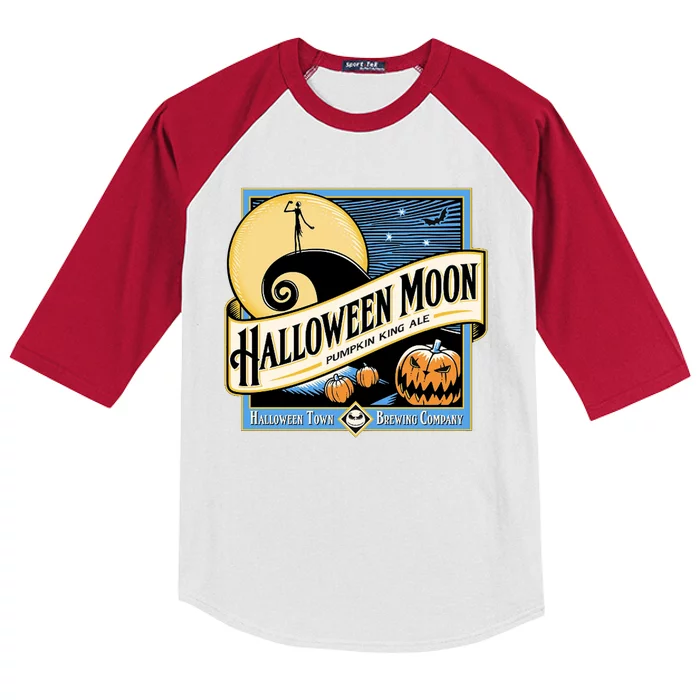 Halloween Moon Town Brewing Company Pumpkin King Ale Kids Colorblock Raglan Jersey