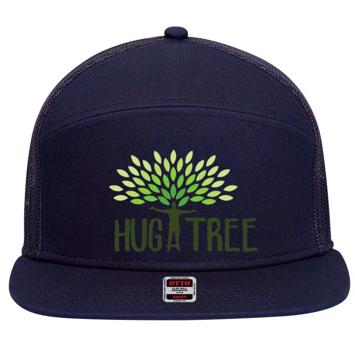 Hug More Trees Clean Seas Save Nature Lover Earth Day 7 Panel Mesh Trucker Snapback Hat