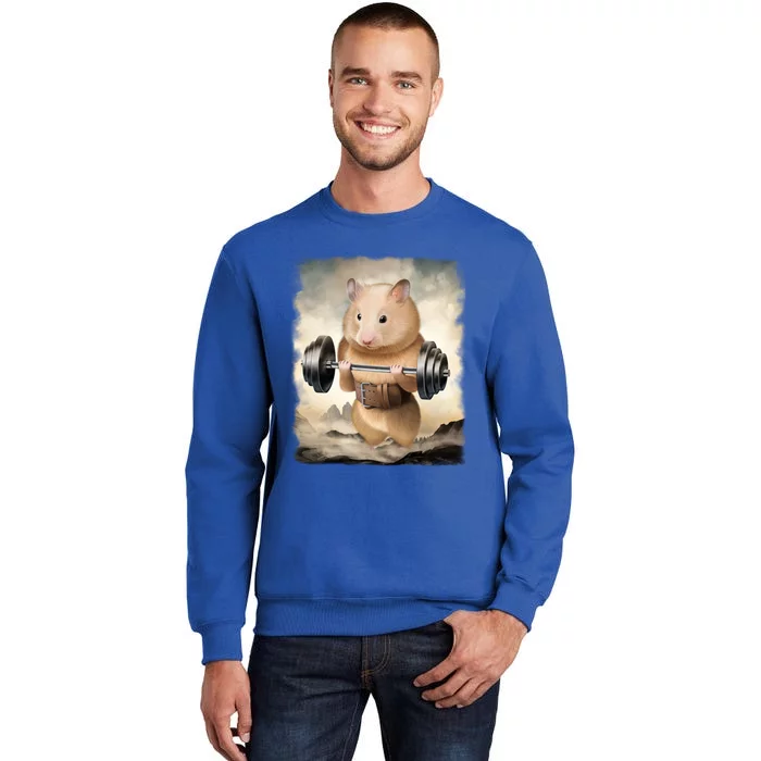 Hamster Muscle Training Weightlifting Cute Gift Tall Sweatshirt