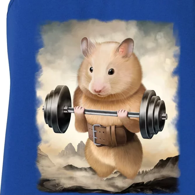 Hamster Muscle Training Weightlifting Cute Gift Women's Racerback Tank