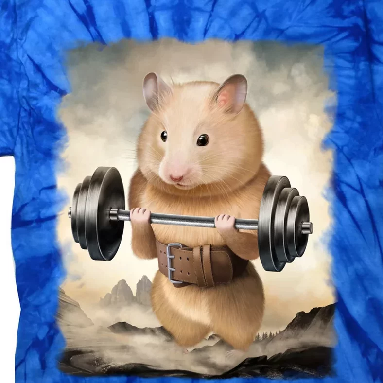 Hamster Muscle Training Weightlifting Cute Gift Tie-Dye T-Shirt