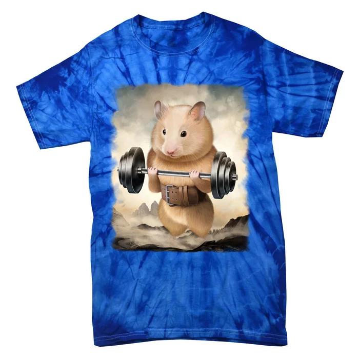 Hamster Muscle Training Weightlifting Cute Gift Tie-Dye T-Shirt