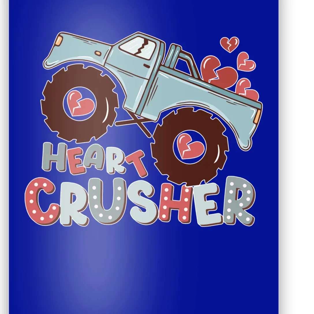 Heart Monster Truck Crusher Valentines Day Cute Gift Poster