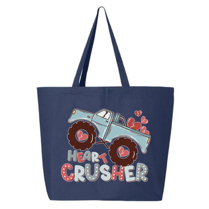 Heart Monster Truck Crusher Valentines Day Cute Gift 25L Jumbo Tote