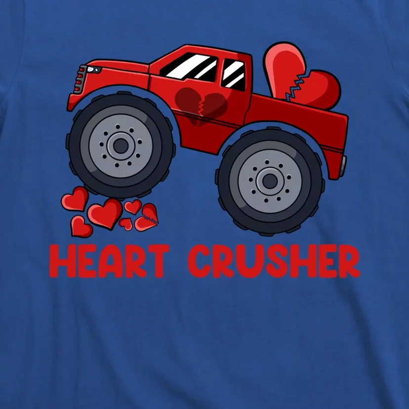 Heart Monster Truck Crusher Valentines Day Cute Gift T-Shirt