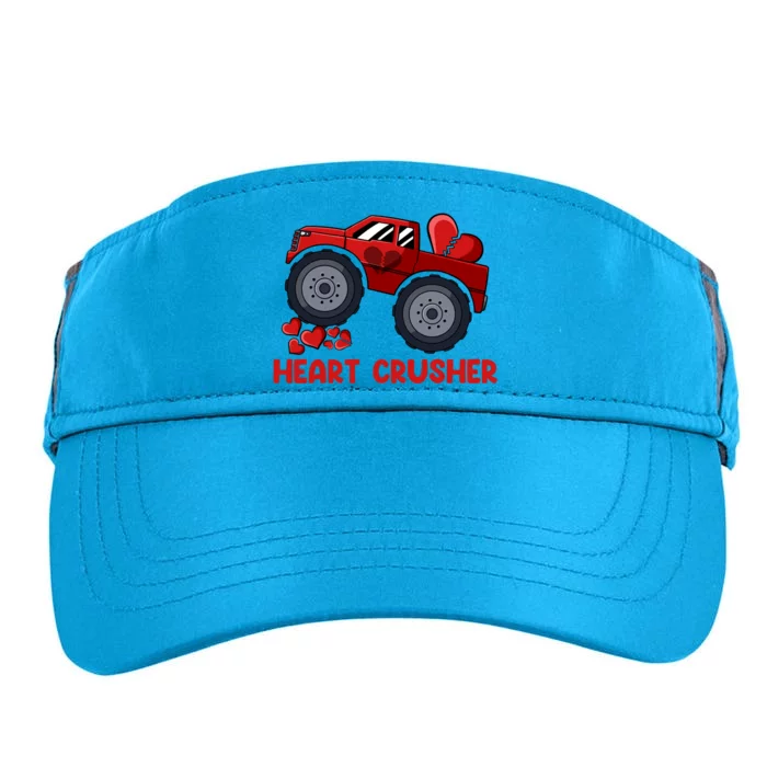 Heart Monster Truck Crusher Valentines Day Cute Gift Adult Drive Performance Visor