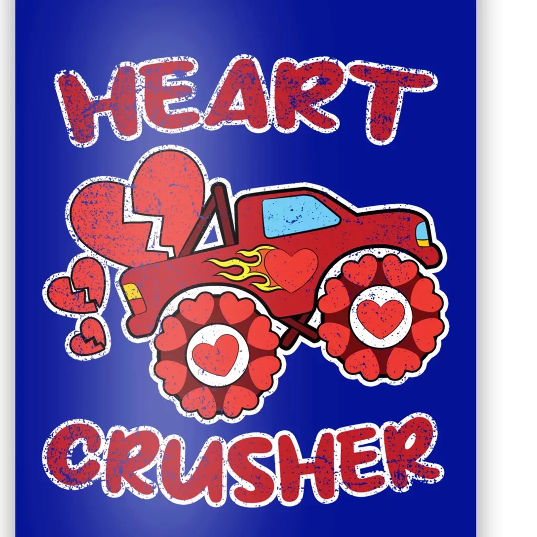 Heart Monster Truck Crusher Valentines Day Love Gift Poster