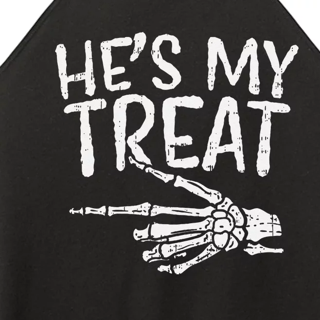 Hes My Treat Skeleton Matching Couple Halloween Costume Hers Women’s Perfect Tri Rocker Tank