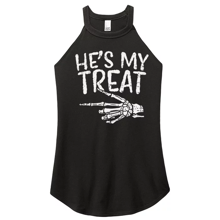 Hes My Treat Skeleton Matching Couple Halloween Costume Hers Women’s Perfect Tri Rocker Tank