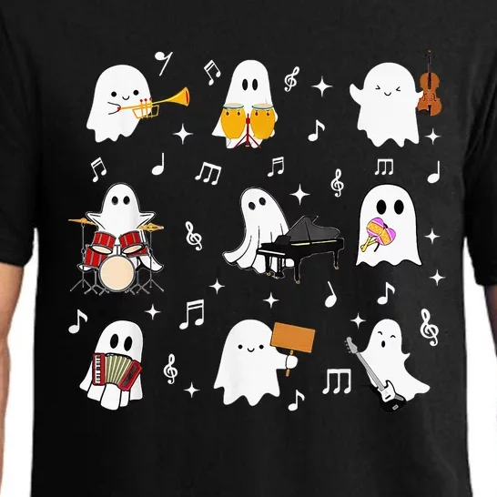 Halloween Music Teacher Ghost Playing Musical Instruments Pajama Set