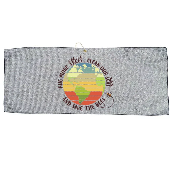 Hug More Trees Clean Our Seas And Save The Bees Gift Large Microfiber Waffle Golf Towel