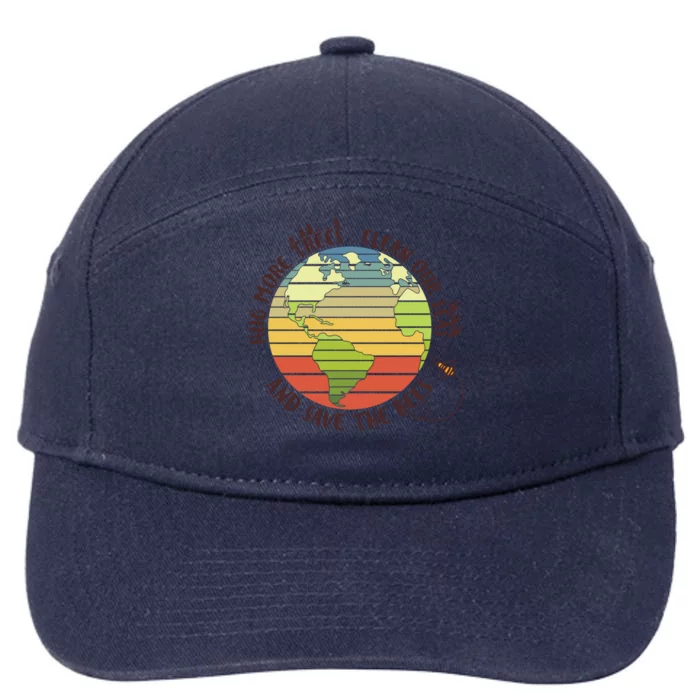 Hug More Trees Clean Our Seas And Save The Bees Gift 7-Panel Snapback Hat