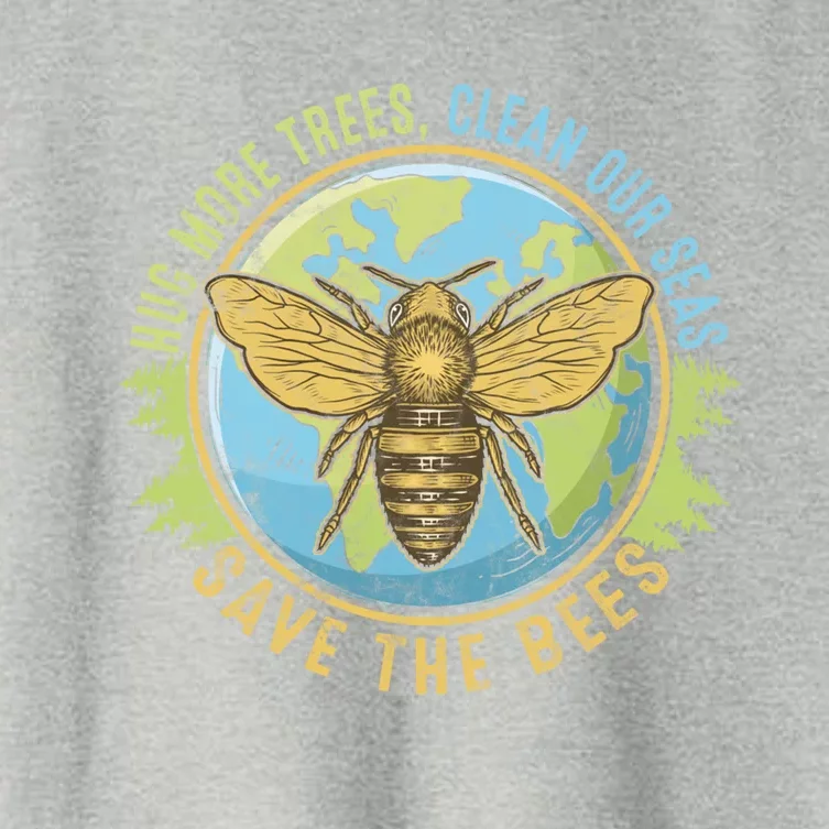 Hug More Trees Clean Our Seas Save The Bees Earth Day Gift Women's Crop Top Tee