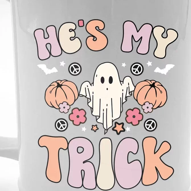 Hes My Trick Shes My Treat Groovy Halloween Ghost Matching Gift Front & Back Beer Stein