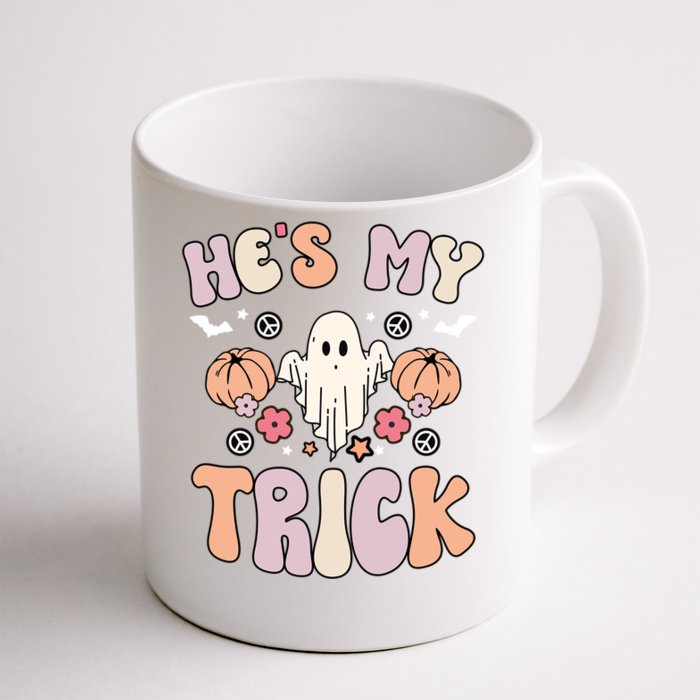 Hes My Trick Shes My Treat Groovy Halloween Ghost Matching Gift Front & Back Coffee Mug