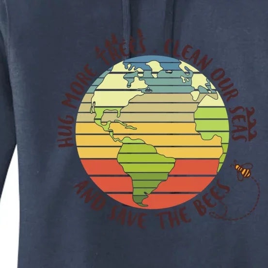 Hung More Tree Clean Our Seas And Save The Bees Meaningful Gift Women's Pullover Hoodie