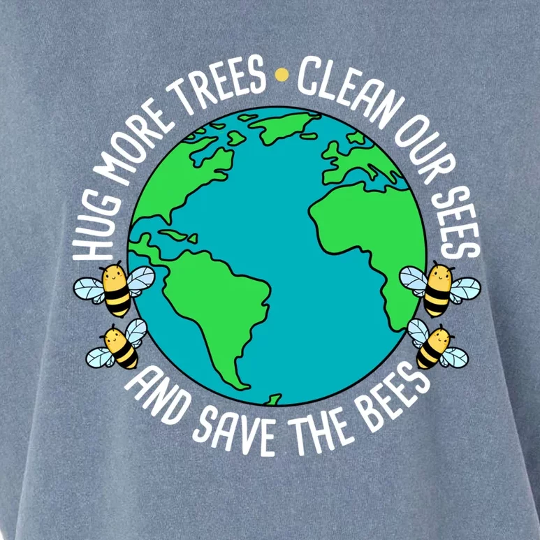 Hug More Trees Clean Our Sees And Save The Bees Earth Day Gift Garment-Dyed Women's Muscle Tee