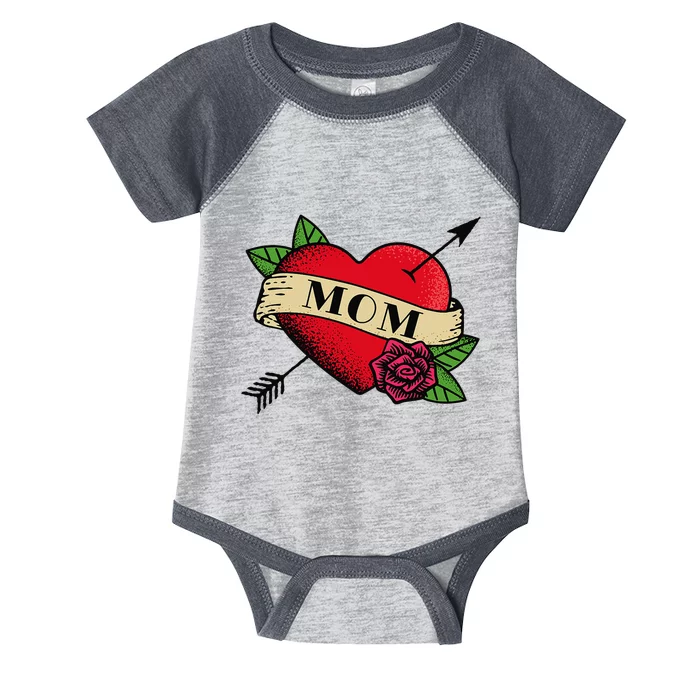 Heart Mom Tattoo Infant Baby Jersey Bodysuit