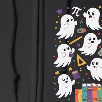 Halloween Math Teacher Ghost Math Teacher Spooky Halloween Gift Full Zip Hoodie