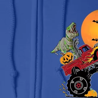 Halloween Monster Truck Dinosaur T Rex Dino Gift Full Zip Hoodie