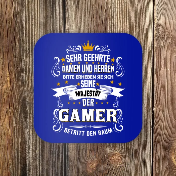 His Majesty The Gamer Eat Sleep Game Repeat Sayings Gift Coaster