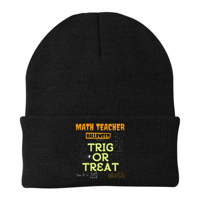 Halloween Math Teacher Trig Or Treat Math Enthusiast. Knit Cap Winter Beanie